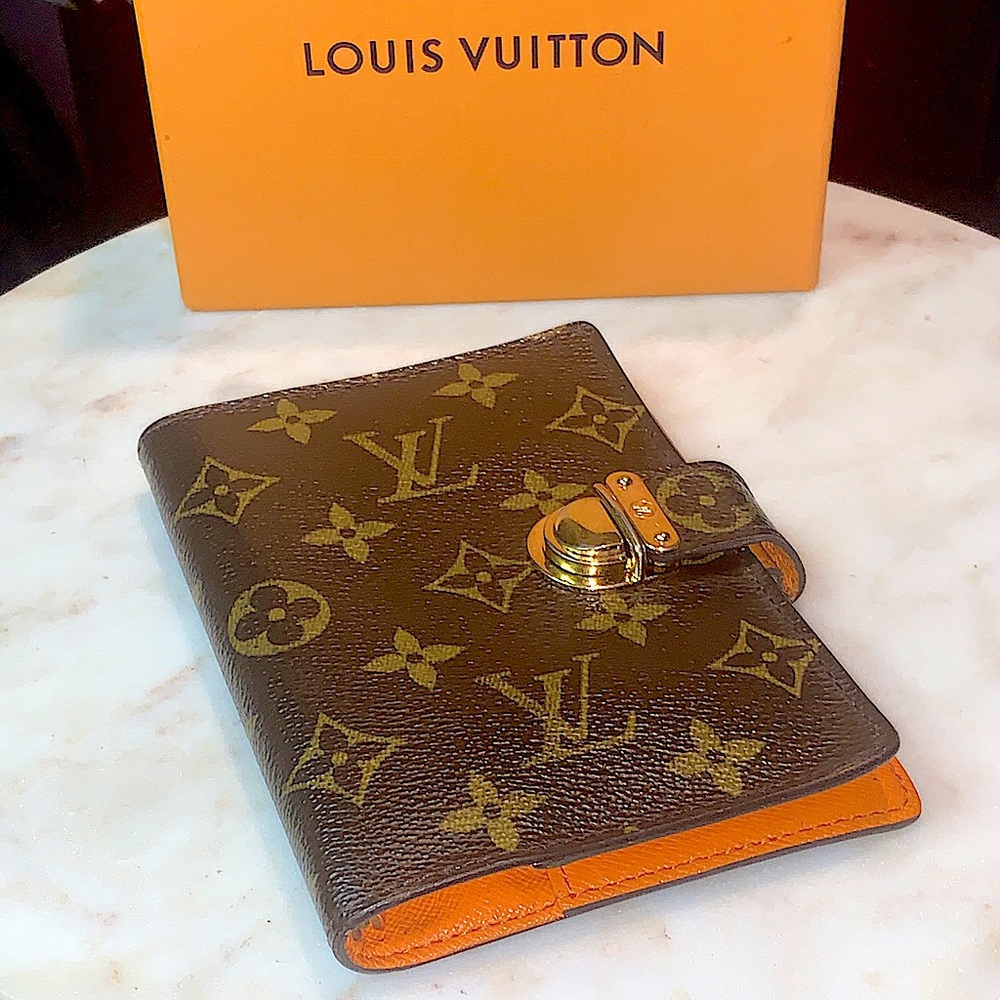 LOUIS VUITTON MONOGRAM AGENDA KOALA PM 2006 PLANNER ORANGE CROSS-GRAIN LEATHER